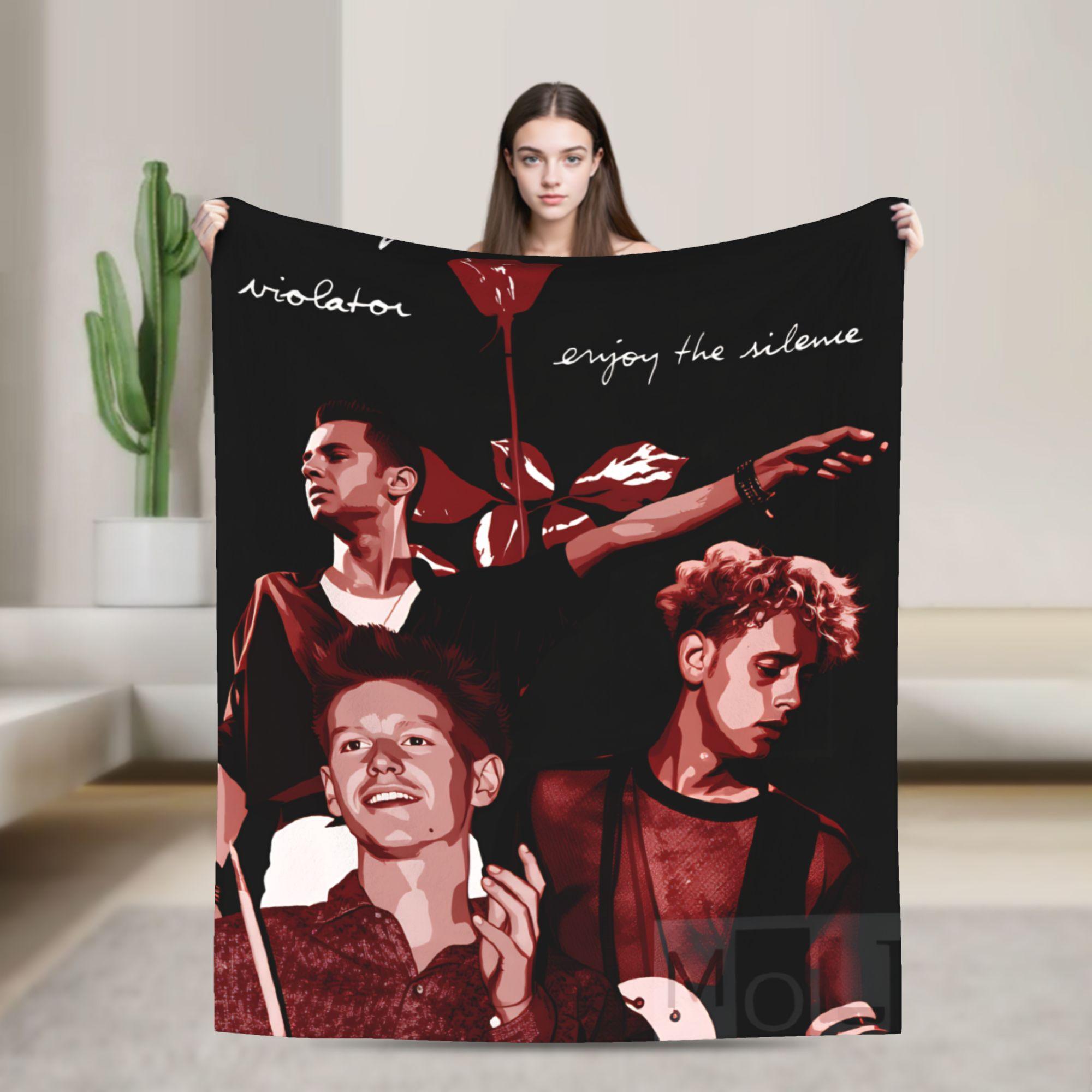 

Travel Office Depeches Band Mode Throw Blanket Flannel Bedspread For Couch Chair Sofa Bed Novelty Sofa Bed Cover 30x40in