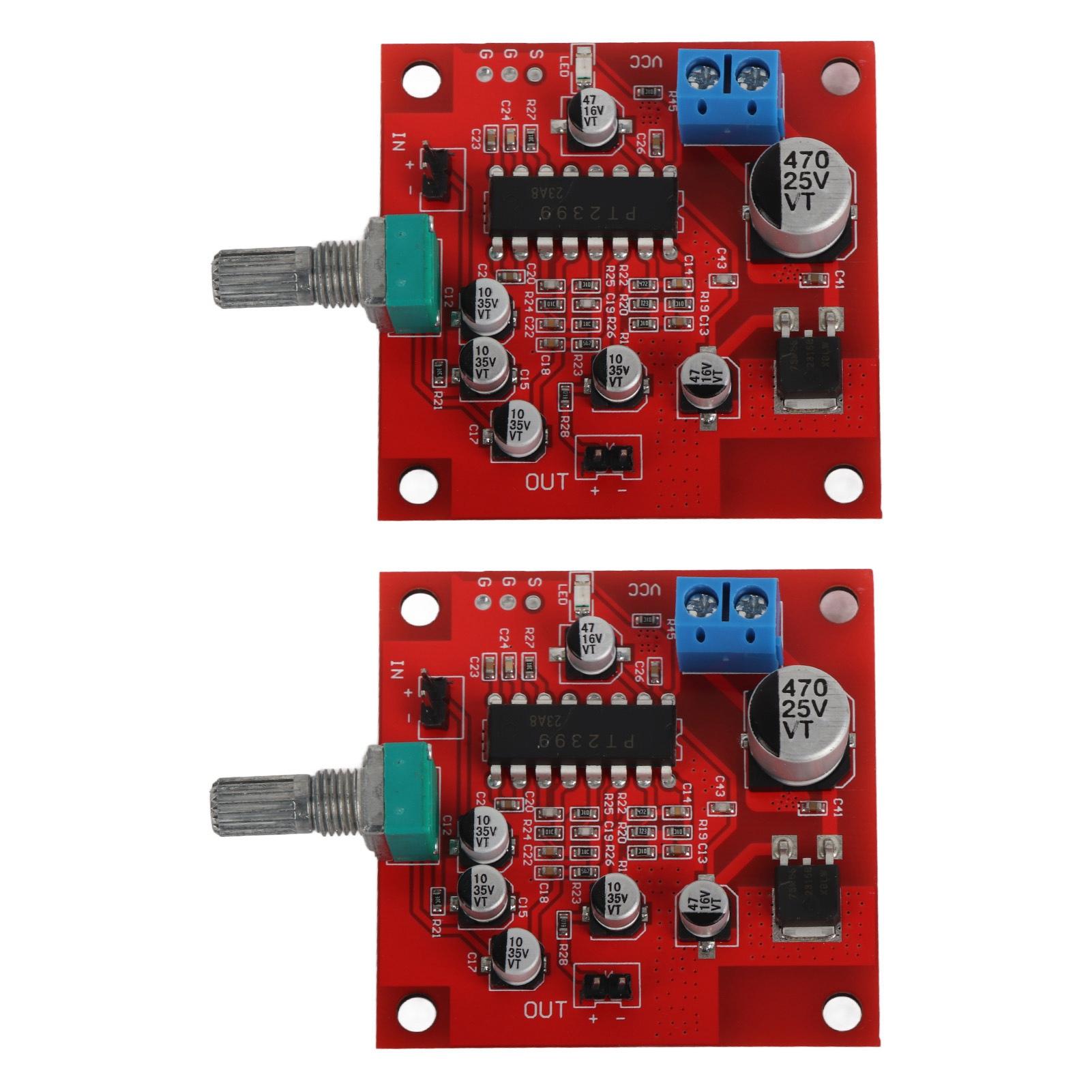 

2Pcs Microphone Reverb Board Without Preamplifier Amplifier Funtion DC6‑15V Reverberation Board Module