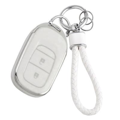 HOYZE Schlüsseletui, Schlüsselhülle, Niedlich, Auto, Smart Key Etui, Geflochtenes Leder, Schlüsselanhänger,