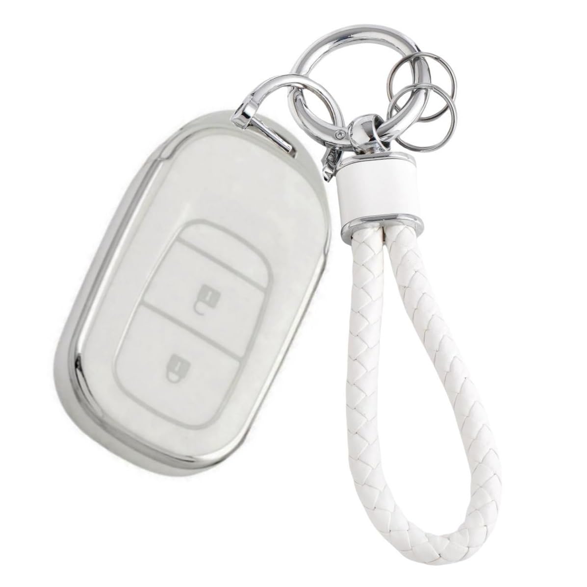 

HOYZE Key Case, Key Cover, Cute, Car, Smart Key Case, Braided Leather, Key Chain, Key Case серебряный