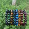 8pcs 8mm Tiger Eye Bracelet Set - Handcrafted, Stylish & Durable for Casual Attire - Unisex Design - Perfect Gift for Valentine's Day, Birthdays