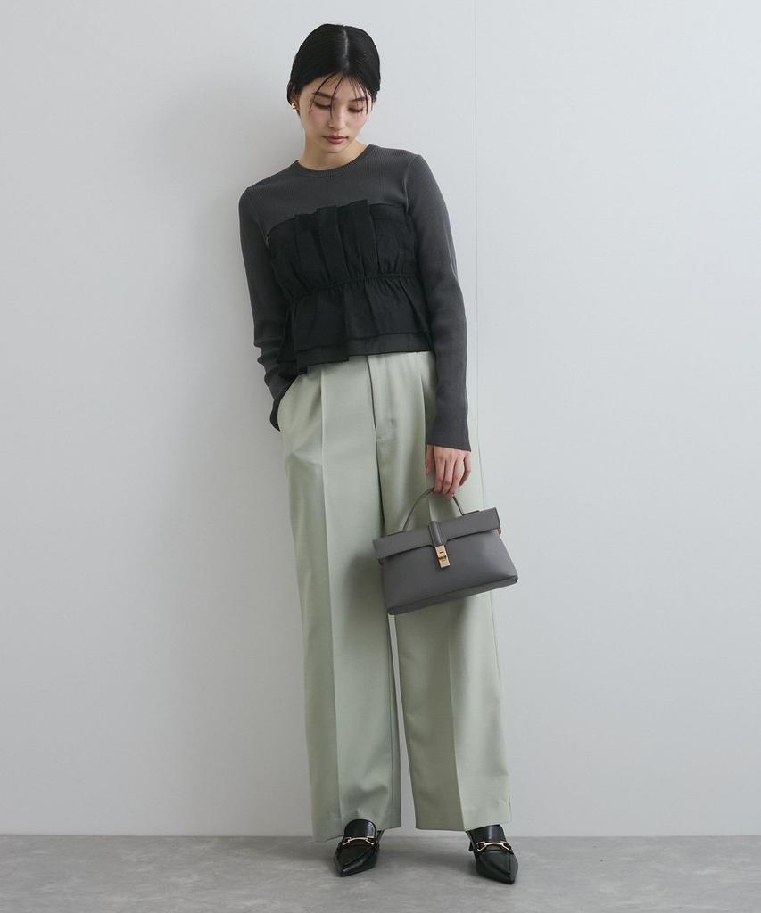 Knit Pullover Light Knit Bustier Docking Pullover for Black Maine [BIS] [Washable] Women, (01)