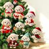 Festive Home Hanging Decor Christmas Dog Wooden Ornament, 2D Cartoon Puppy Ornaments with String, Holiday Tree Party Decoration Animal