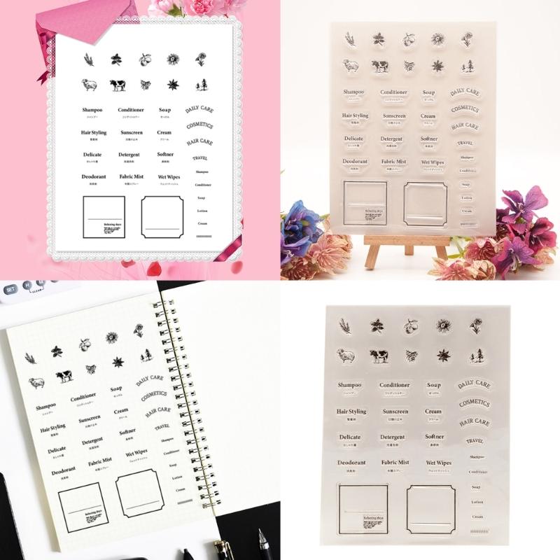 Labeling Words Clear Stamp Scrapbooking Decorative Silicone Stamper for Card Making, Photo Album Journal Decoration