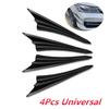 4Pc Front Bumper Fins Spoiler Canards Refit Abs Matt Black Sporty Look Universal