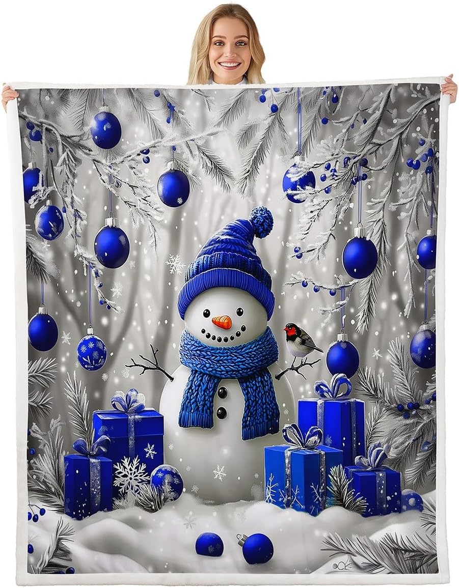 

Santa Claus Sherpa Blanket,Kids Merry Christmas Throw Blanket Xmas Tree Deer Fleece Blanket For Girls Boys Teen, Cartoon Animal 75x90cm