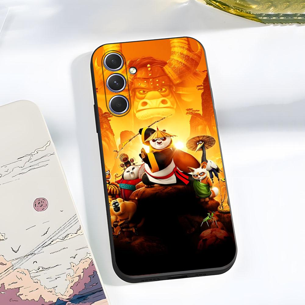 

K-Kung Fu P-Panda Phone Case For Samsung A56 A36 A26 A16 A15 A25 A35 A55 A14 A34 A24 A54 Black Soft Shell Samsung A55
