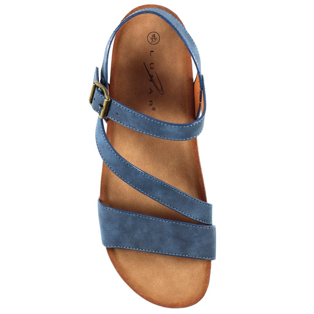 Lunar Womens/Ladies Cluster Wedge Sandals