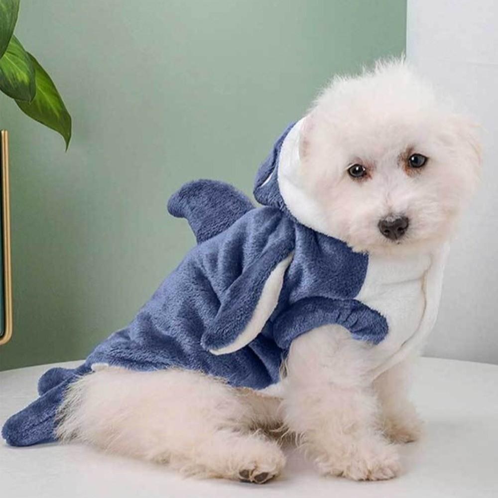 Warm Animal Dress Up Outfits Fleece Dog Cosplay Apparel Pet Shark Cosplay Costume  Pet Dress Up