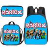 Zaino Anime 3D Tre Pezzi Roblox Zaino Studente Borsa Pranzo Astuccio Zaino Scolastico Stampato