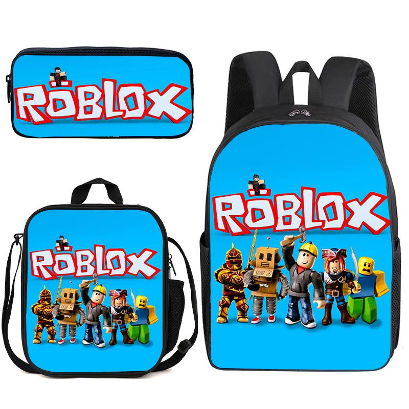 Zaino Anime 3D Tre Pezzi Roblox Zaino Studente Borsa Pranzo Astuccio Zaino Scolastico Stampato