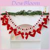 Festive Christmas Window Hanging With Red Bow And Ball Garland For Hotel Decor