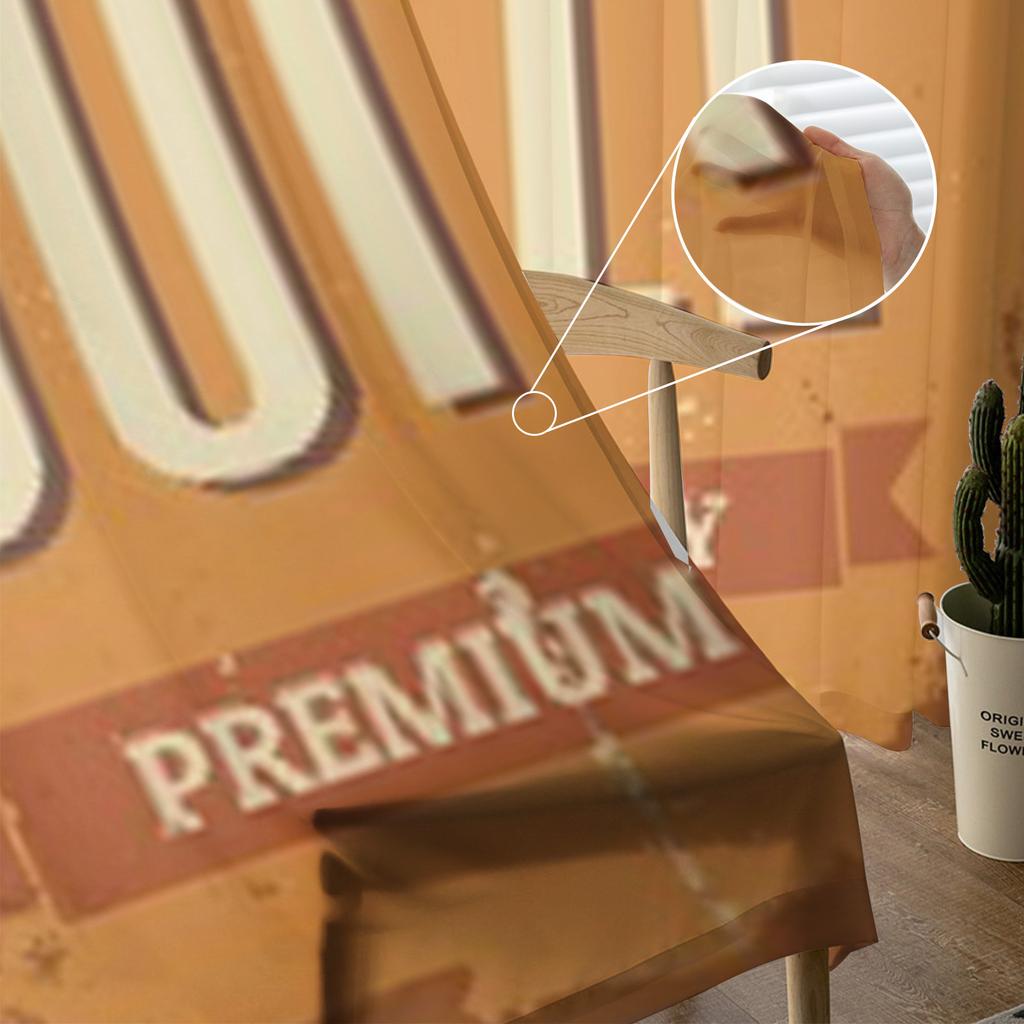 Vintage Style Tin Sign 'Fresh Brewed Coffee Sheer Curtains for Living Room Tulle Window Curtain Bedroom Kitchen Veil Drapes