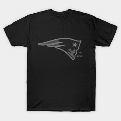 Pánské černé tričko s potiskem New-England-Patriots-Football Potisk na papíře bez ořezu Bavlněné tričko
