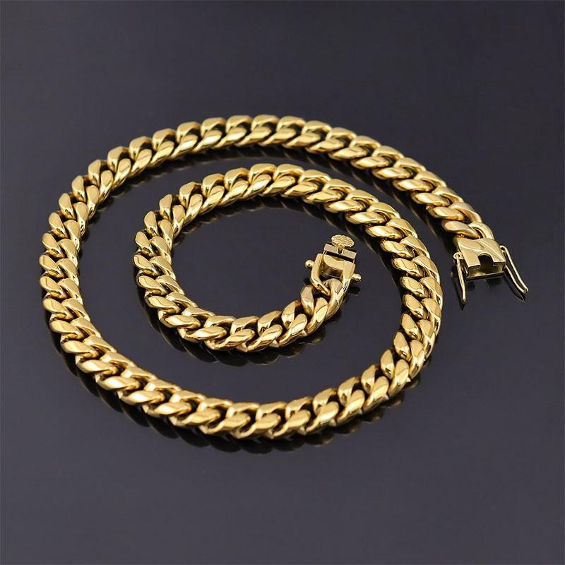 

Нержавеющая сталь, персонализированное модное мужское хип-хоп ожерелье из титановой стали с позолотой 6mm * 70cm [28 inches]