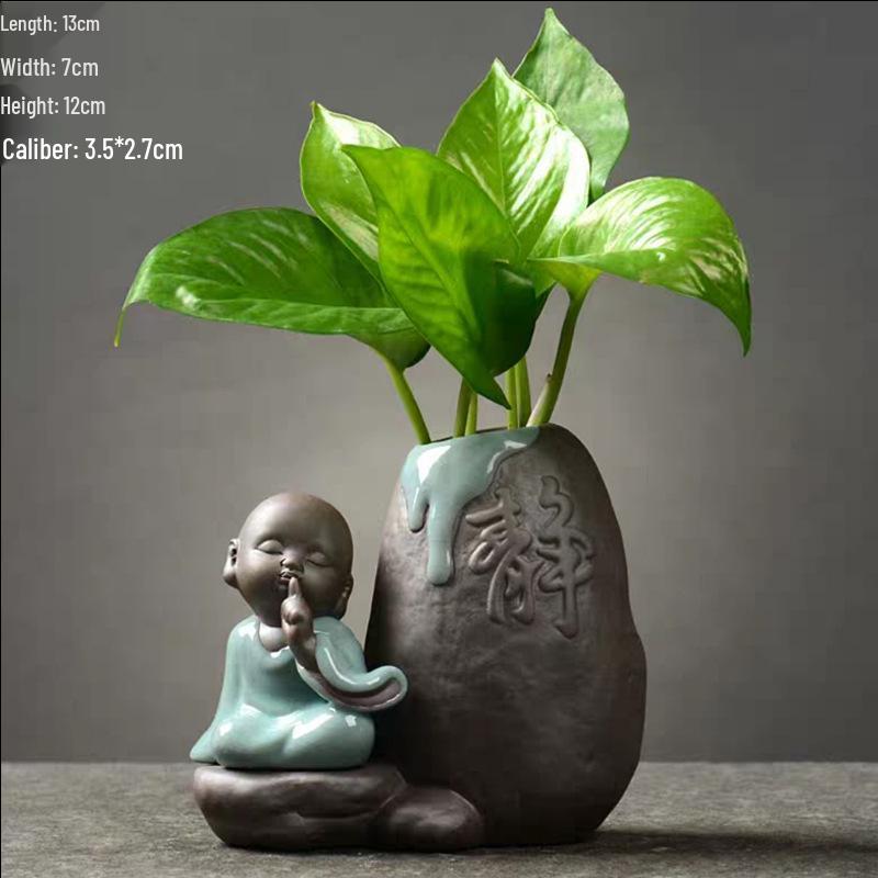 Stylish Ceramic Pothos Hydroponic Flower Pot Vase for Home Decor