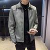 Autumn new men's leather jacket casual jacket PU leather locomotive trend slim handsome jacket men's clothing