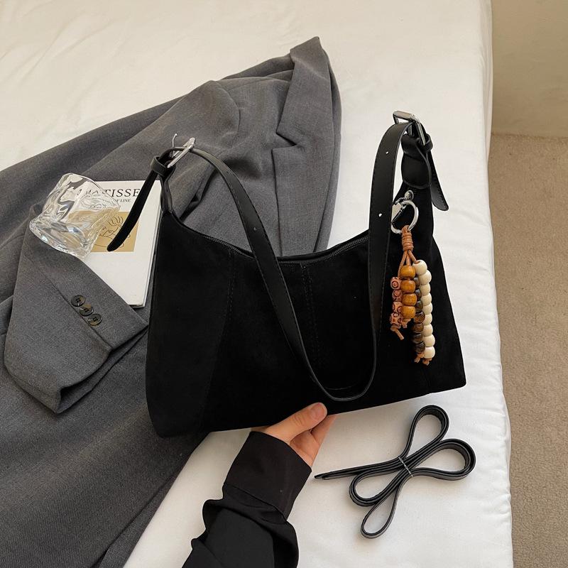 Простая повседневная сумка-багет женская осенняя новая мода матовая одноплечевая сумка через плечо