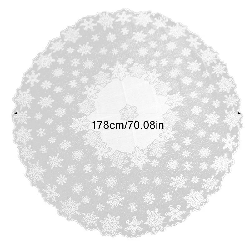 1 Stück Weihnachtsessen Party Vintage Tischdecke Tischdecke Polyester Heimdeko Schneeflockenspitze Weihnachten