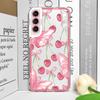 Stylish Butterfly Flower Red Cherry Phone Case for Samsung Galaxy S25 S25FE S24+ S23 Ultra S22 S21 S20 Plus S24 FE 5G Soft Cover
