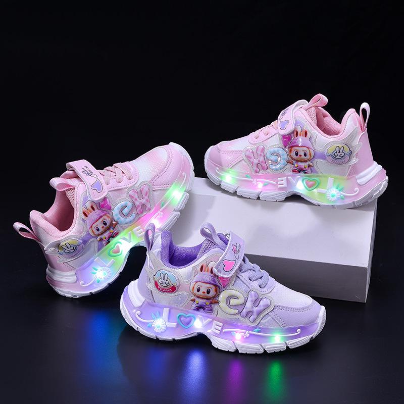 2025 Spring/Autumn LED Light-Up Girls' Princess Sports Shoes