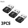 3PCS USB To Type C OTG Charge Adapter For iPhone 14 13 12 Pro Max USB-C To USB Type-c Female Converter For iPad Samsung Adapter 3