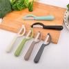 Non-slip Round Handle Comfortable Grip Fruit Peeler Easy to Clean Matte Surface Multi-functional Stainless Steel Sharp Blade Vegetable Peeler for Home