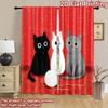 2D flat printing 2pcs Curtains Cute Cats Yarn Digital Printed Polyester Drapes Birthday Party for Photo Booths Birthdays