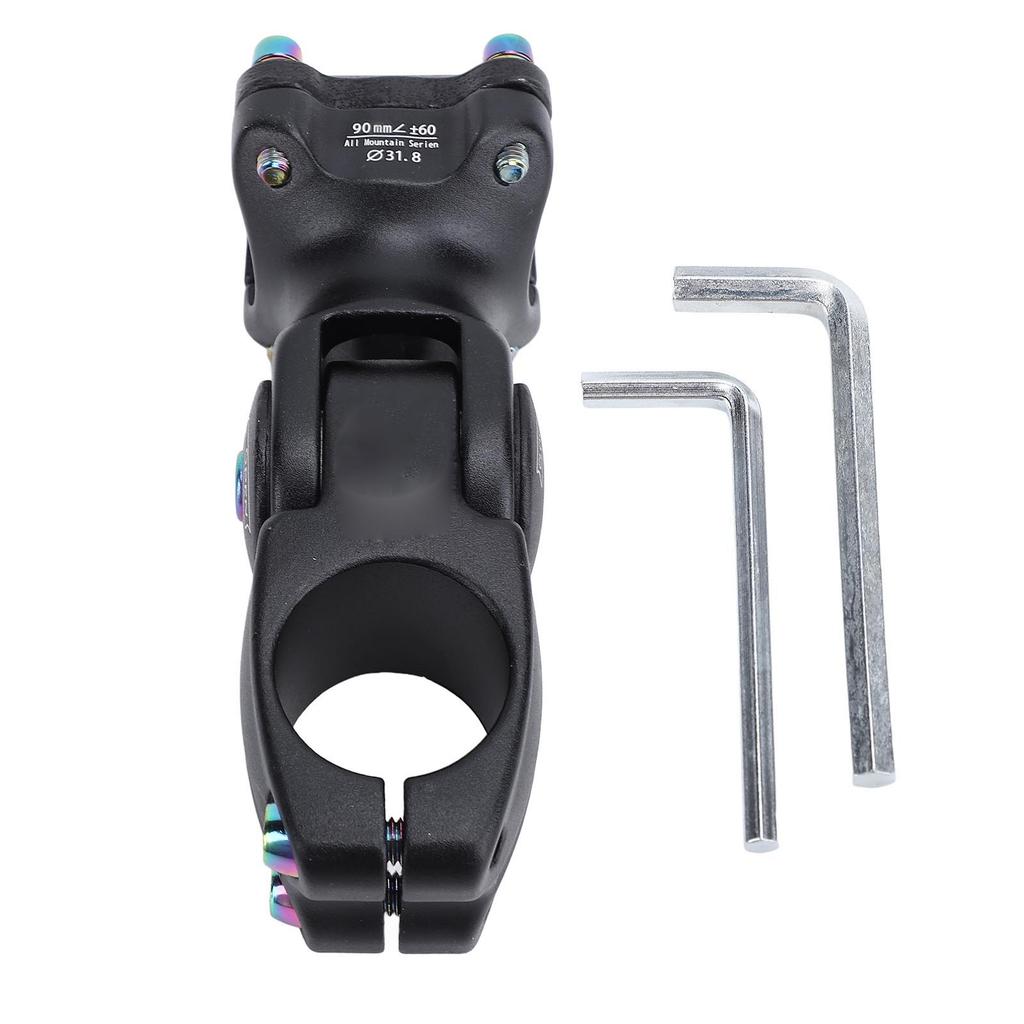 Cycle Stem Plus Minus 60 Degrees Adjustable Aluminum Alloy 90mm Cycle Stem Replacement for 28.6mm