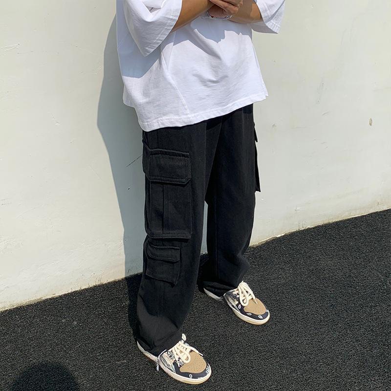 2024 Fashion Multi-pocket Men's Trend Straight Casual Trousers Outdoor Sports Trousers