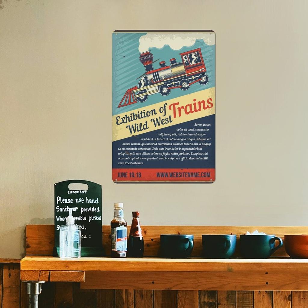 1 Pack Retro Style Tin Wall Sign with Aged Rusted Finish for Indoor Rooms or Outdoor Corners, Select 20x30cm or 30x40cm