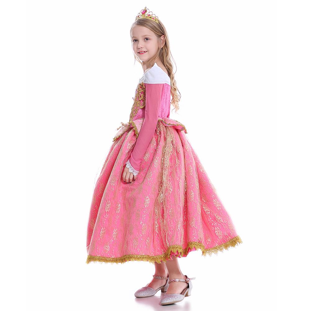 2024 Autumn/Winter Girls' A-line Princess Aurora Lace Dress