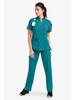 Quick-Dry Short-Sleeve Zipper Gown for Beauty Salon/Hospital Nurses with Casual Stand-Up Collar
