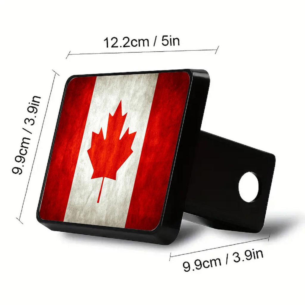 Canadian Maple Leaf Flag Trailer Hitch Cover - Plastic Square Plug