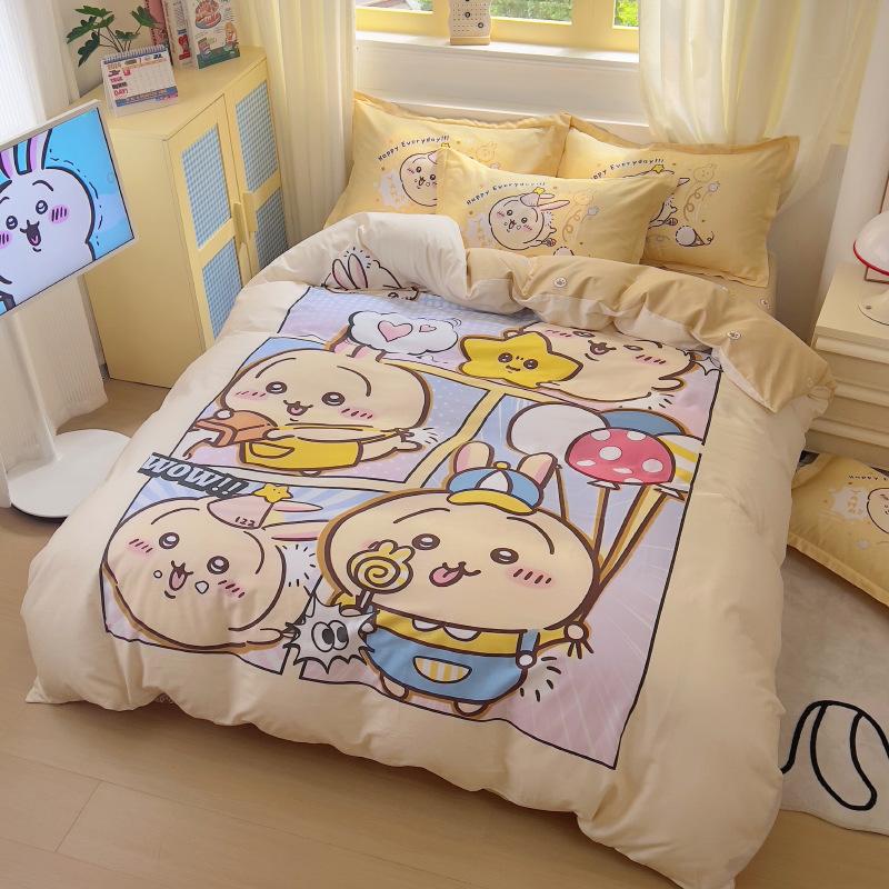 C-Crayon Shin-Chan Bedding Set Pillowcase 2/3/Pcs Boy Girl Shin-Chan Duvet Cover Adult Children Gift Single Double Large Size