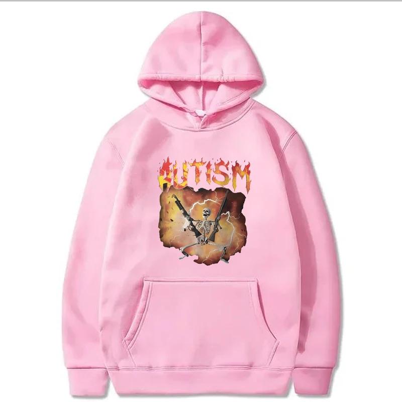 Autism Funny Hoodie Men Women Casual Loose Round Neck Long Sleeve Pullover Autumn Winter Fashion Fleece Tops Sweatshirts