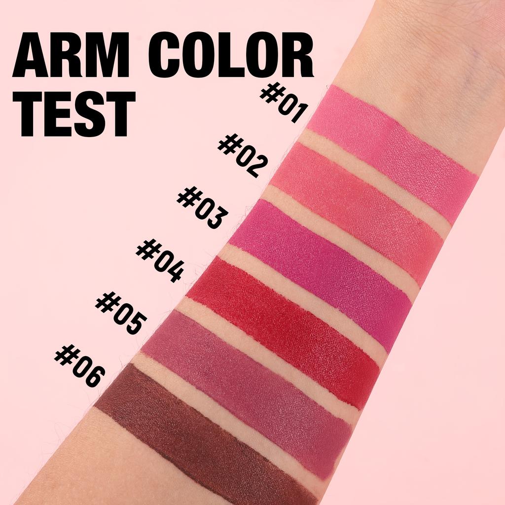 6 barev matná rtěnka, nahá matná měkká tmavá barva tyčinka, vysoce pigmentovaná dlouhotrvající voděodolný lesk na rty, kosmetika pro krásu, dárek