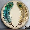 Retro Peacock Feather Round Metal Sign 8x8 Inch Vintage Aluminum Wall Plaque Bar Kitchen Cafe Office Home Decor
