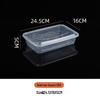 1000/1500ml Rectangular Disposable Food Container with Domed Lid - Thickened Transparent Takeout Box