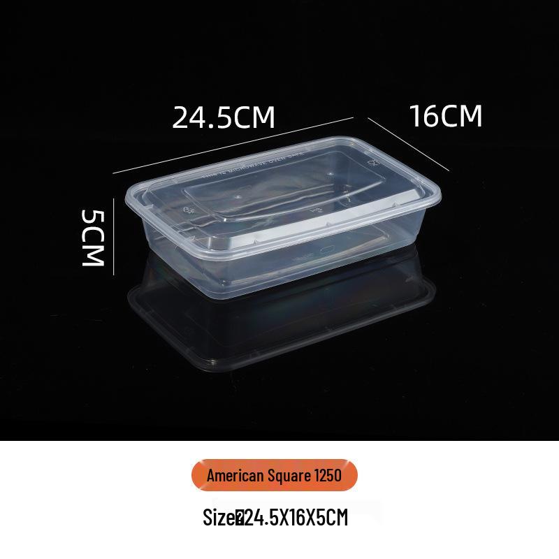1000/1500ml Rectangular Disposable Food Container with Domed Lid - Thickened Transparent Takeout Box
