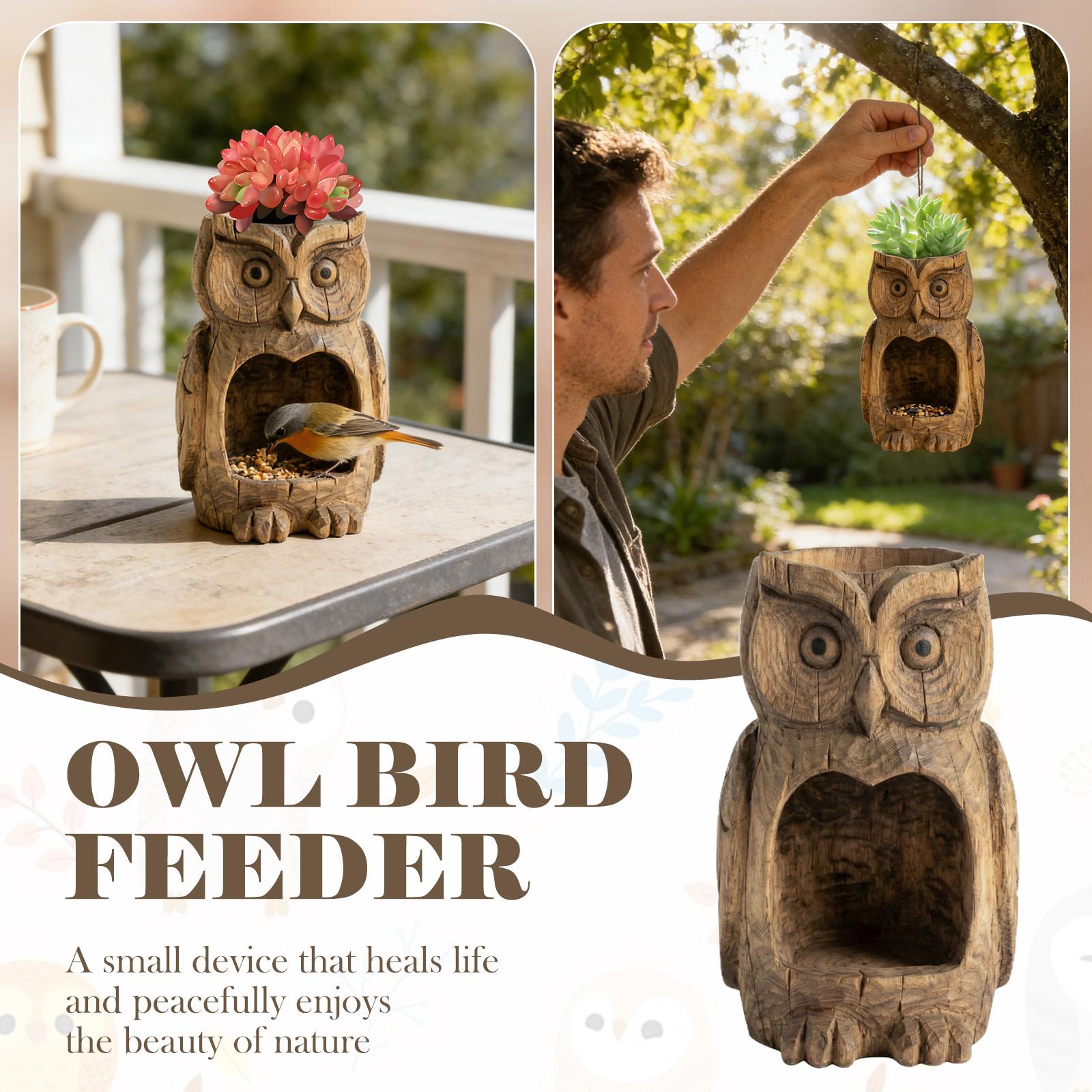 

Outdoor Garden Bird Feeder Statue, Mysterious Natural Art Hanging And Tabletop Ornament, Suitable For Patios And Terraces. One Size