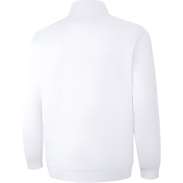 Li Ning Fashion Sports Fitness Stand Collar Cardigan Long Sleeve Sweatshirt Men Sweatshirt White AWDUA75-7