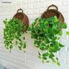 1PC Wall Hanging Flower Planter Wicker Rattam Basket Garden Vine Pot Indoor Plants Holder 4 Colors
