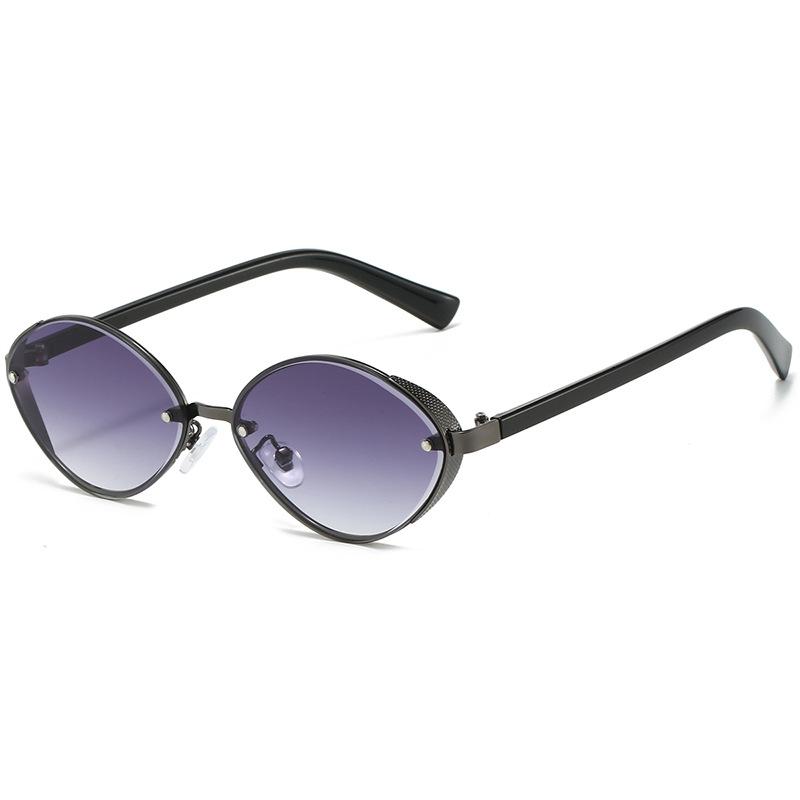 2025 Retro Metal Oval Cat Eye Sunglasses Classic Women Black Leg Sunglasses for Men Driving Outdoor Sunshade Sunglasses