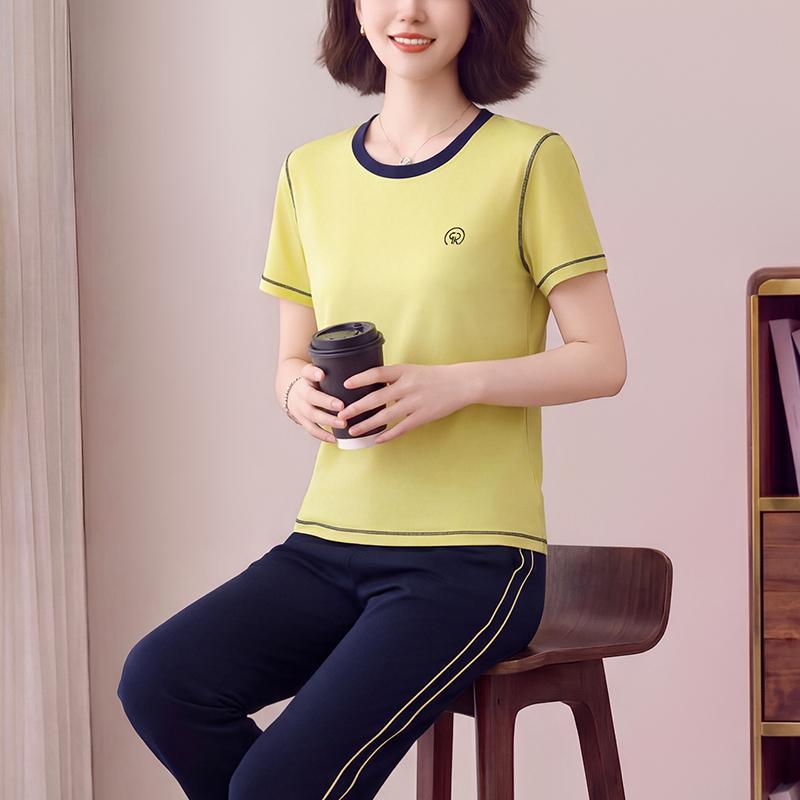 Trendy Summer 2026 Women's Two-Piece Set: Short-Sleeve Top and Loose Trousers