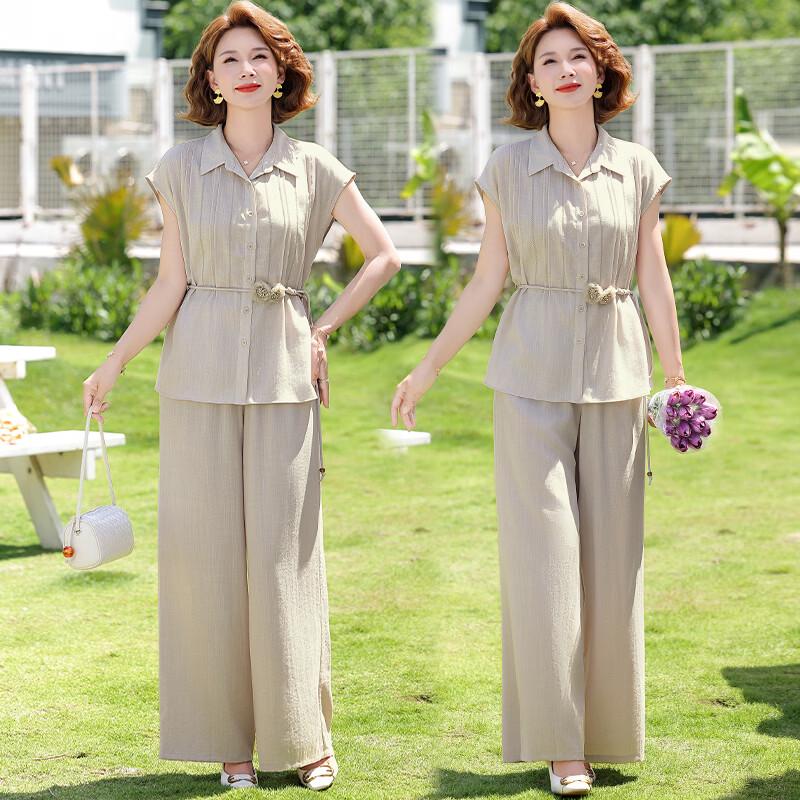 Yalu Preferred Summer Short-Sleeve Shirt Set for Women 3XL