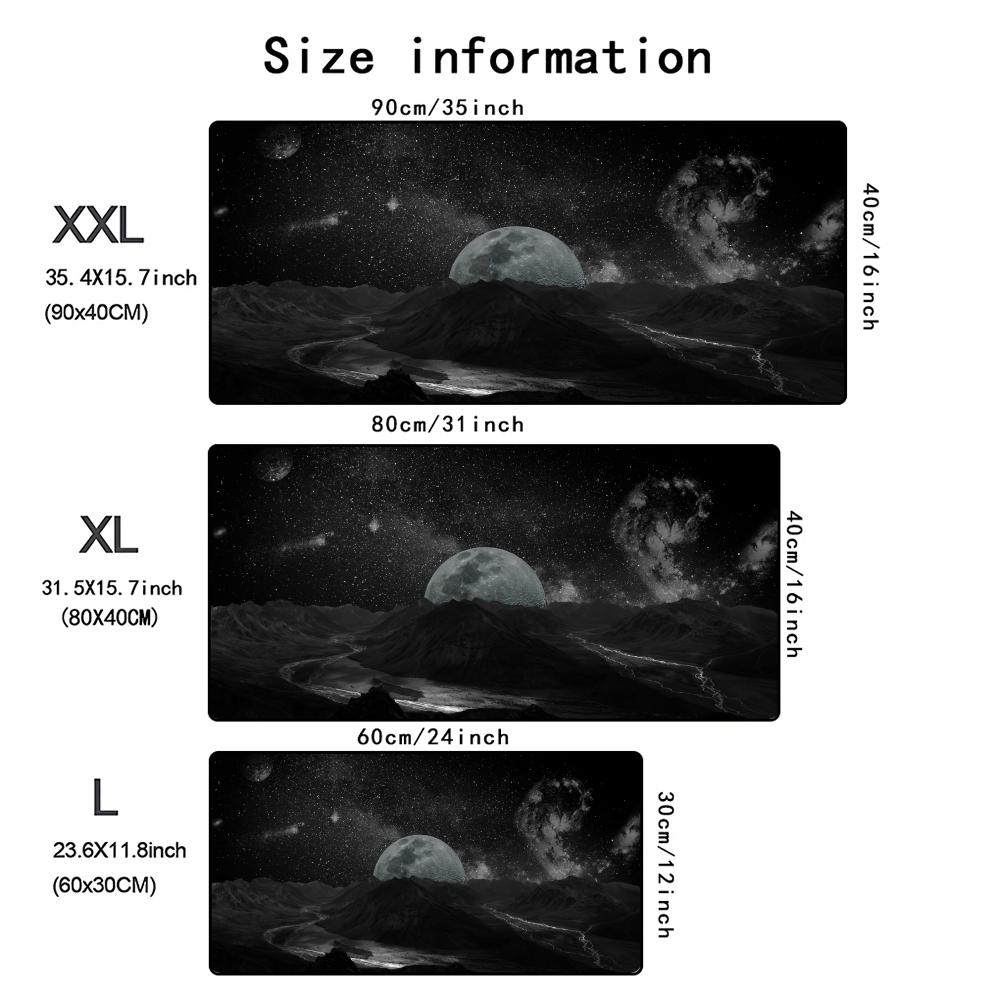 Moon LandscapeMouse Pad Computer Accessories Office Game Table Mats Rubber Antislip Gaming Keyboard Mousepads Desk Pads X