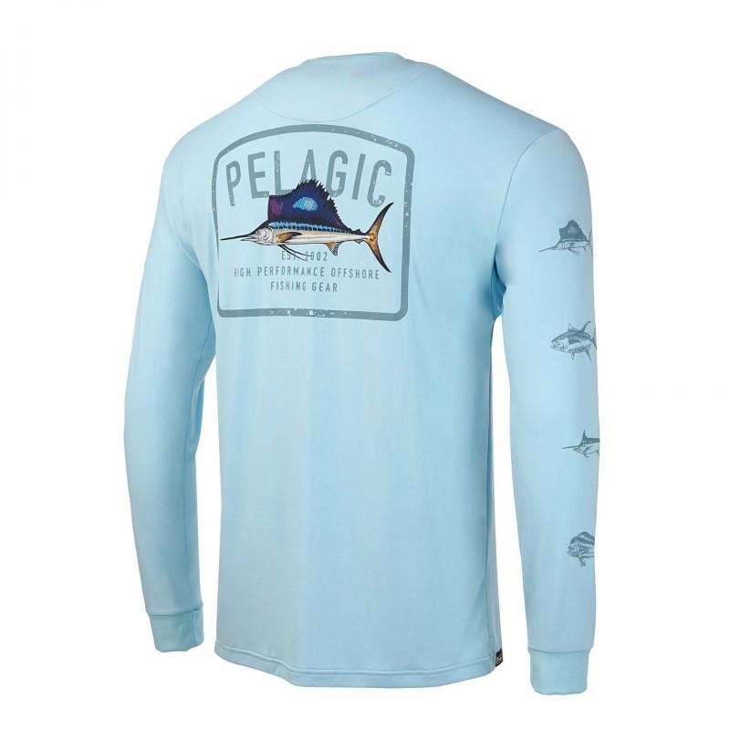 Mens Quick-Dry Fishing Shirt Long Sleeve UV Protection Outdoor Performance T-Shirt Breathable Round Neck