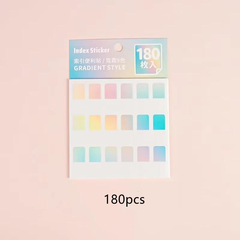 Gradient Color Index Sticker Innovative Quick Drying Anti-scratch Sweatproof Water Proof Student Stationery Label Stickers