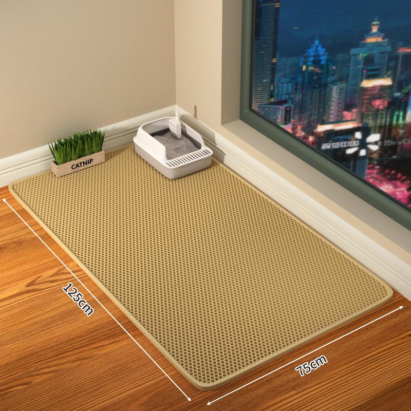 Cat Litter Mat With Gift Double Layer Waterproof Pet Litter Box Mat Non-Slip Sand Cat Pad Washable Bed Mat Clean Pad Products
